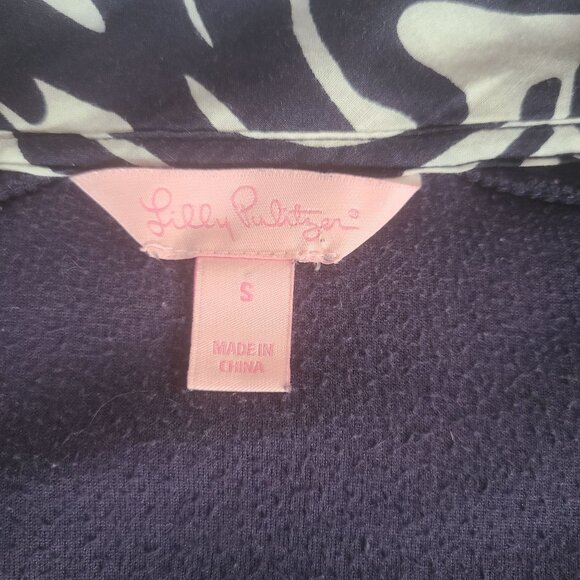 Lilly Pulitzer Women's Size S Purple Zip-Up Fleece Jacket Gold Button Detail - Picture 3 of 14